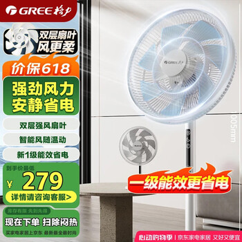 格力(GREE)【双层扩风扇叶】立式电风扇大风量家用落地扇广角摇头定时遥控电扇台地两用落地扇 FSZ-30X65Bg7