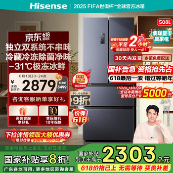 海信 Hisense BCD-508S3FNKQD 双系统双循环风冷法式多门冰箱 508L