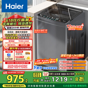 海尔 Haier 波轮洗衣机全自动 12公斤