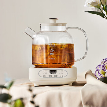 黔玛 全玻璃养生壶 1L多功能电热水壶 恒温煮茶器 分体