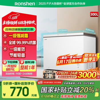 容声300升冷柜减霜大容量卧式冷柜冷藏冷冻可转换家用商用一级能效雪糕厨房囤货冰柜 国家政府补贴20% 300L