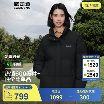 波司登 羽绒服女短款 加厚冬季外套 黑色