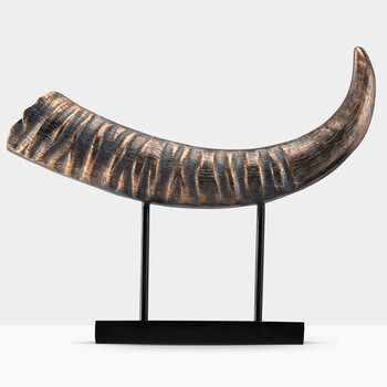 玉懿轩 牛角摆件家居装饰品客厅玄关办公室摆设乔迁新居开业礼品风水