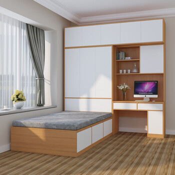 【京东直营】榻榻米床衣柜连体现代简约榻榻米带衣柜一体小户型1.