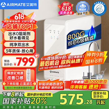 艾美特 家用净水器 800G双出水 过滤器AR6S
