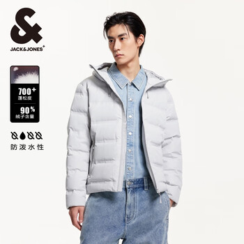 杰克琼斯 冬季短款防泼水羽绒合集 224312021静谧灰