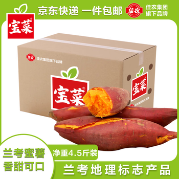 佳农 宝菜山东沙地西瓜红蜜薯净重4.5斤（单果100g+）源头直发