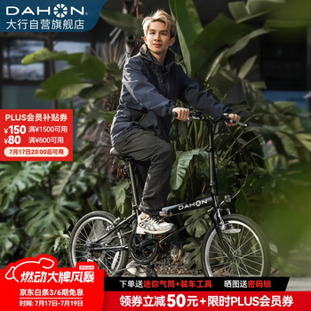 大行（DAHON）经典D6折叠自行车20寸6速成人休闲单车 KBC061 丽面黑