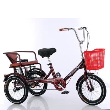 腾鹰人力三轮车三轮自行车脚蹬三轮老人三轮自行车成人三轮车脚踏车小型代步车大人双人单车购物16寸透明红色升级款 图片价格品牌报价 京东