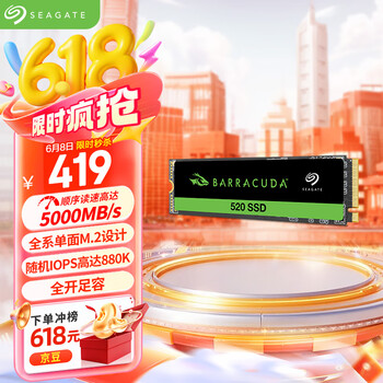 希捷 1TB SSD固态硬盘 M.2接口(NVMe协议 PCIe4.0×4) 电竞玩家5000MB/s增速版 希捷酷鱼520