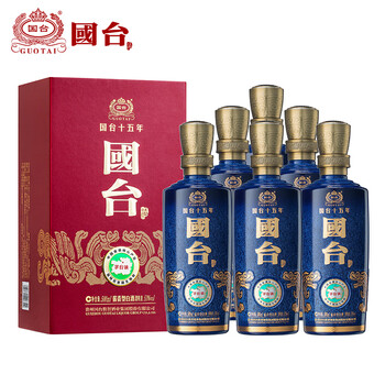 PLUS会员：国台 十五年 酱香型白酒 53度 500ml*6瓶 整箱装