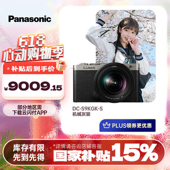 松下S9(20-60mm F3.5-5.6)套机(Panasonic)全画幅微单 实时Lut 滤镜直出 连接app极速分享 灰银