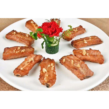 然进蒜香骨400g/包蒜香排骨新鲜蒜香猪排骨油炸半成品一箱25包 一箱25