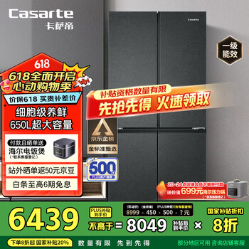 卡萨帝 星岩系列 BCD-650WGCTDM7D9U1 风冷十字对开门冰箱 650L 彗星银