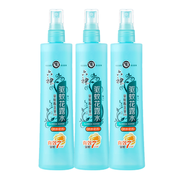 六神驱蚊喷雾花露水清新花香清爽户外便携国货防蚊不叮180ml 【清晰花香】180ml*3瓶