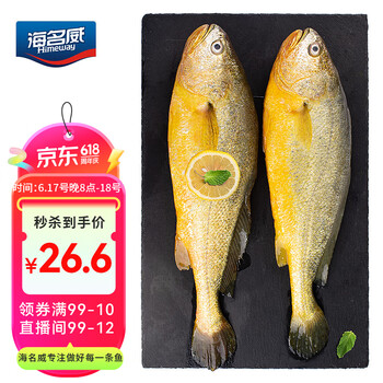 海名威 鲜冻黄花鱼 2条 700g