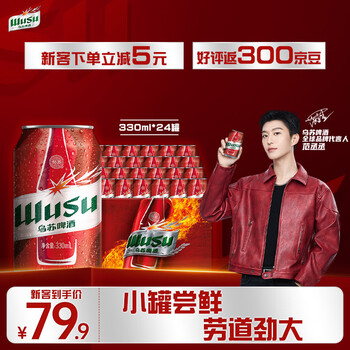 乌苏啤酒 红乌苏啤酒 WUSU330ml24罐听装整箱啤酒新疆风味烈性黄啤