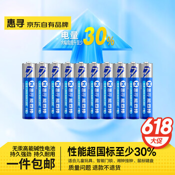 惠寻电池 碱性电池 【10粒装】7号碱性电池AAA