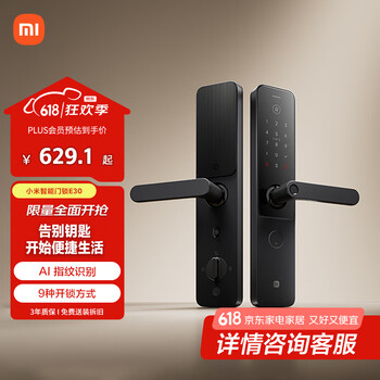 小米 Xiaomi 智能门锁 E30 C级锁芯 指纹锁电子锁家用门锁 防盗门锁密码锁