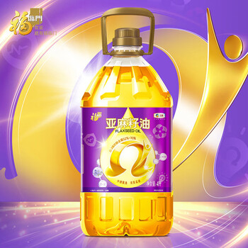 福临门 食用油 一级亚麻籽油 4L 1桶 中粮出品 节日福利送礼
