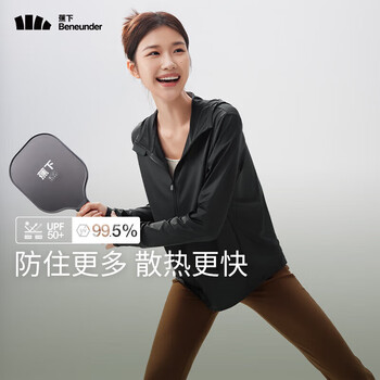 蕉下(beneunder)大码女士防晒衣夹克外套夏季轻薄透气防紫外线凉感防晒衣AL41024 漫暮黑 XL