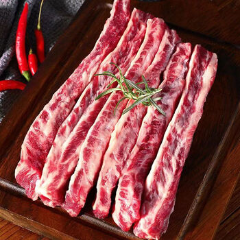 进口原切安格斯牛肋条短肋条去骨生牛肉可煎烤雪花牛肉烧烤肉食材 澳洲进口安格斯牛肋条* 1斤