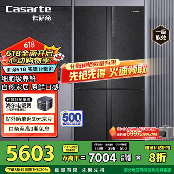 卡萨帝 原石系列 BCD-635WVPAU1 风冷十字对开门冰箱 635L 黑色
