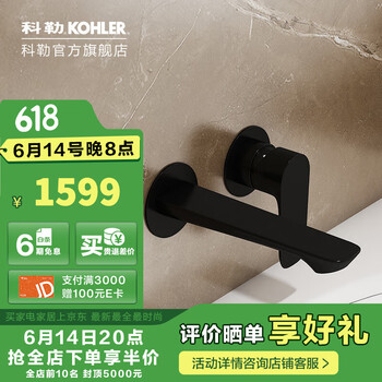科勒 KOHLER 利奥单把入墙龙头 218mm黑色龙头+阀芯