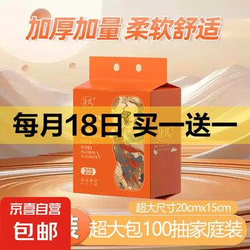 清风一次性洗脸巾悬挂抽取式加厚加大纯绵柔洁面巾 【一提装】飞天女神系列加大加厚