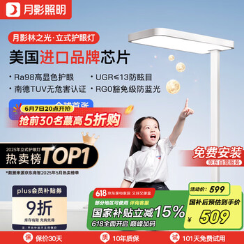 月影家居 林之光护眼大路灯儿童全光谱学习台灯桌面钢琴立式落地灯 Air版6500LM