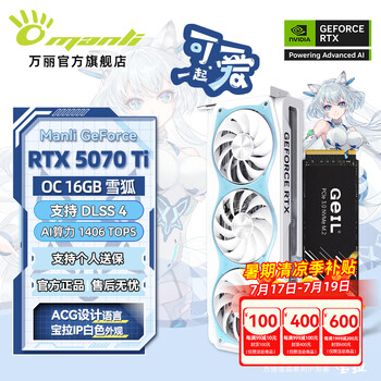 万丽 GeForce RTX 5070Ti OC 16GB GDDR7 雪狐 DLSS 4 电竞显卡套装 万丽RTX5070Ti 16G雪狐+宏碁1T固态