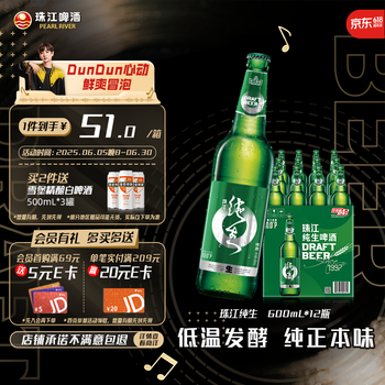 珠江啤酒 10度 珠江纯生啤酒 600ml*12瓶