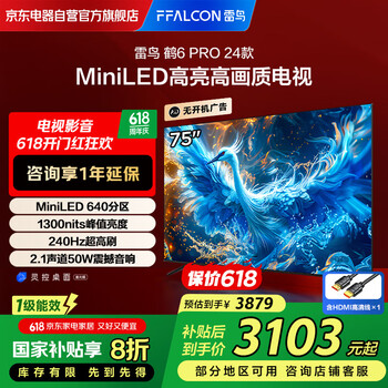 雷鸟 鹤6 Pro系列 24款 75S585C Pro 液晶电视 75英寸 4K