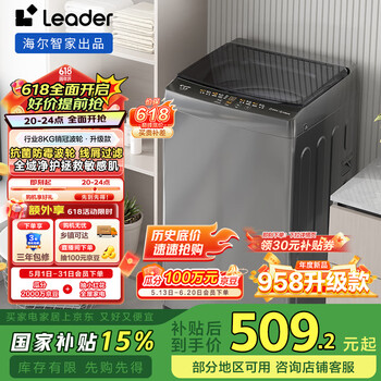 统帅(Leader)海尔智家波轮洗衣机小型全自动 8公斤租房神器 懒人洗衣机以旧换新 家电国家补贴 XQB80-L539