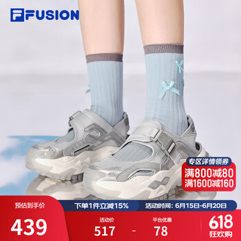 FILA FUSION 斐乐潮牌硬糖凉鞋2025夏季新款沙滩鞋厚底运动鞋女鞋