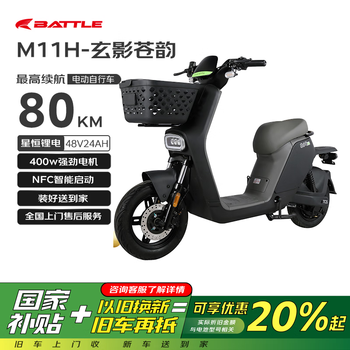 花小马电动自行车【国家补贴最后3天】星恒锂电48V24Ah 80KM前碟NFCTCS外壳永不褪色智能电瓶车玄影苍韵