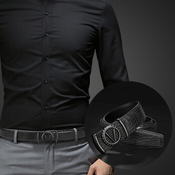 扣休闲腰带韩版潮男青年g扣头裤带 v枪黑色黑带下单留言裤码或体重