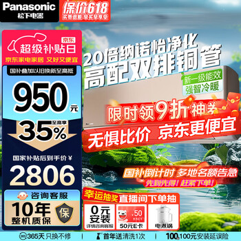 松下 Panasonic 空调挂机 20倍 新一级能效 1.5匹LG13KQ10N