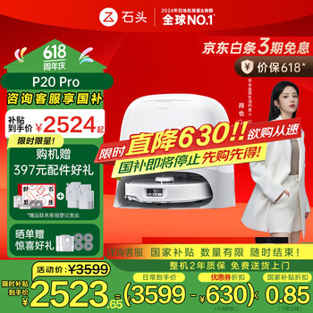 石头(roborock)国家补贴 扫地机器人扫拖一体 P20 Pro 自动洗烘一体机 自动集尘热水洗拖布补水擦地拖地机A1340RR 石头P20PRO