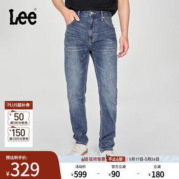 Lee25早春新品731舒适中腰锥形五袋款中深蓝男牛仔裤潮流A08114 中深蓝 32
