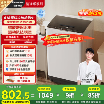 松下 Panasonic 波轮洗衣机全自动 清净乐系列10公斤大容量 线屑过滤 桶自洁免清洗耐脏 以XQB100-8Q1A