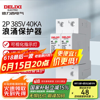 德力西电气防雷防浪涌保护器DZ47sY-II 40kA 2P 385V