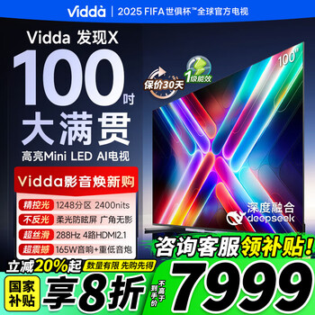 Vidda 发现X 2025款 100英寸 Mini LED液晶电视 100V3N-X