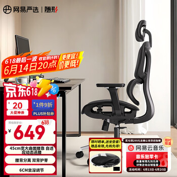 网易严选 小蛮腰系列 S9 Pro 人体工学电脑椅 黑色 无搁脚款