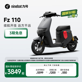 九号(Ninebot)【北京地区专享】国家补贴九号电动新品Fz 110电动自行车9号智能锂电【门店自提】 到门店选颜色