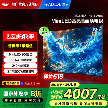 雷鸟 鹤6 Pro 24款 85英寸MiniLED电视 144Hz 4+64GB 液晶平板电视机85S585C PRO