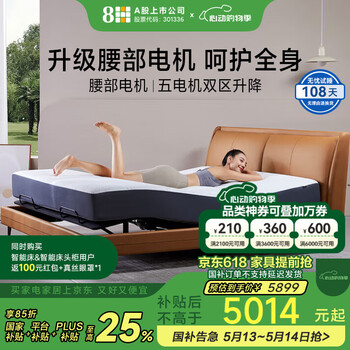8H智能床Milan智能电动床Pro Max智控分区元力橙1.5m套装零度绵床垫