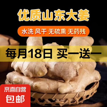 京喜 山东大姜优质生姜老姜风干姜辛辣十足 产地直发 优选 1斤买一送一