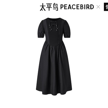 太平鸟 新中式连衣裙A1FAD3310 黑色
