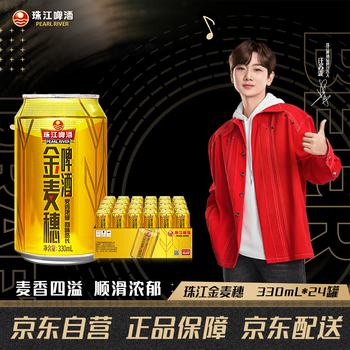 珠江啤酒 好价！10度 珠江金麦穗啤酒 330ml*24听  折1元/罐！